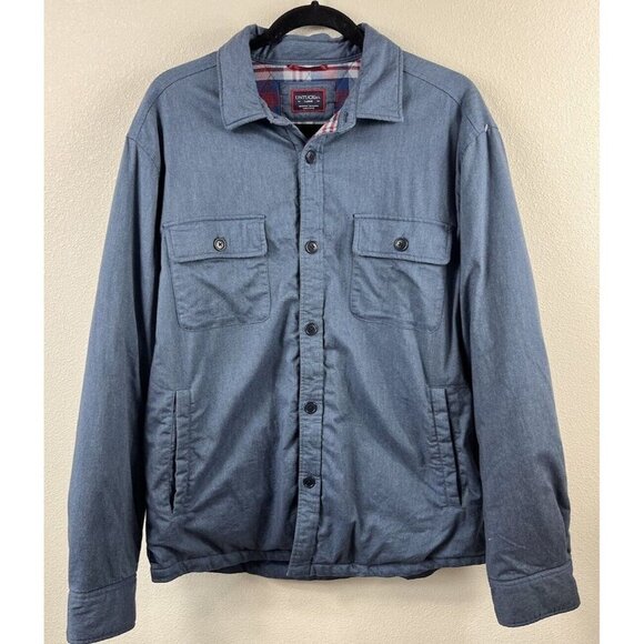Untuckit Men’s Ziata Flannel Lined Jacket Blue Size Large - Picture 1 of 9